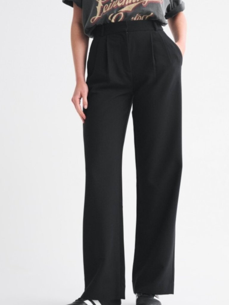Abercrombie & Fitch Sloane Tailored Wide Leg Pants In Black (6/28)